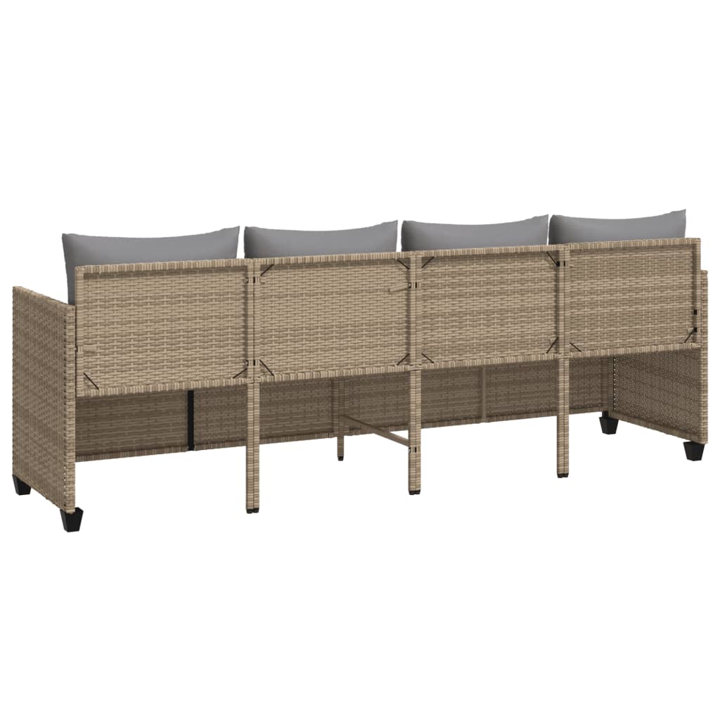 Ligbed met kussens poly rattan beige Ligstoelen | Creëer jouw Trendy Thuis | Gratis bezorgd & Retour | Trendy.nl