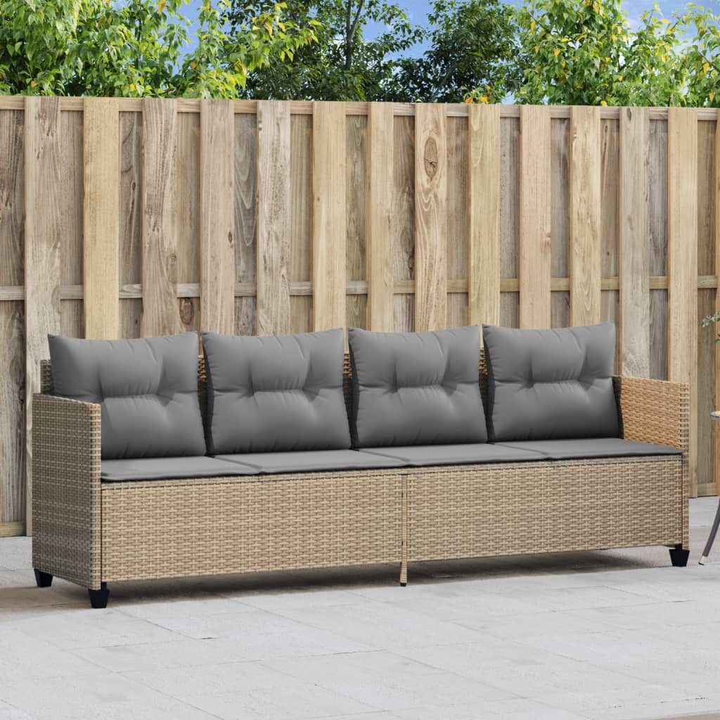 Ligbed met kussens poly rattan beige Ligstoelen | Creëer jouw Trendy Thuis | Gratis bezorgd & Retour | Trendy.nl