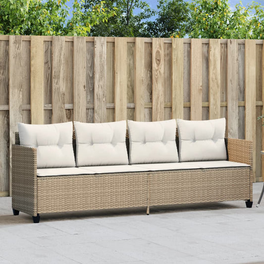 Ligbed met kussens poly rattan beige Ligstoelen | Creëer jouw Trendy Thuis | Gratis bezorgd & Retour | Trendy.nl