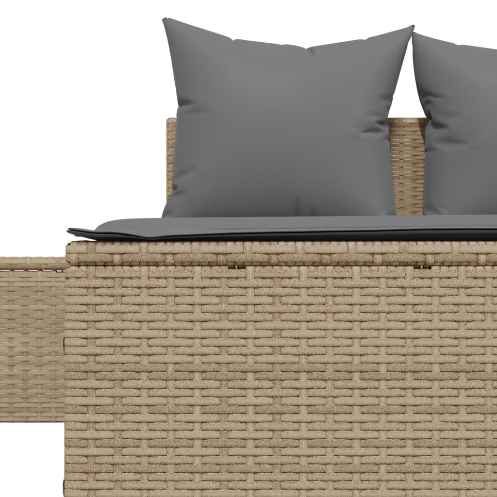 Ligbed 2-persoons met kussens poly rattan beige Ligstoelen | Creëer jouw Trendy Thuis | Gratis bezorgd & Retour | Trendy.nl