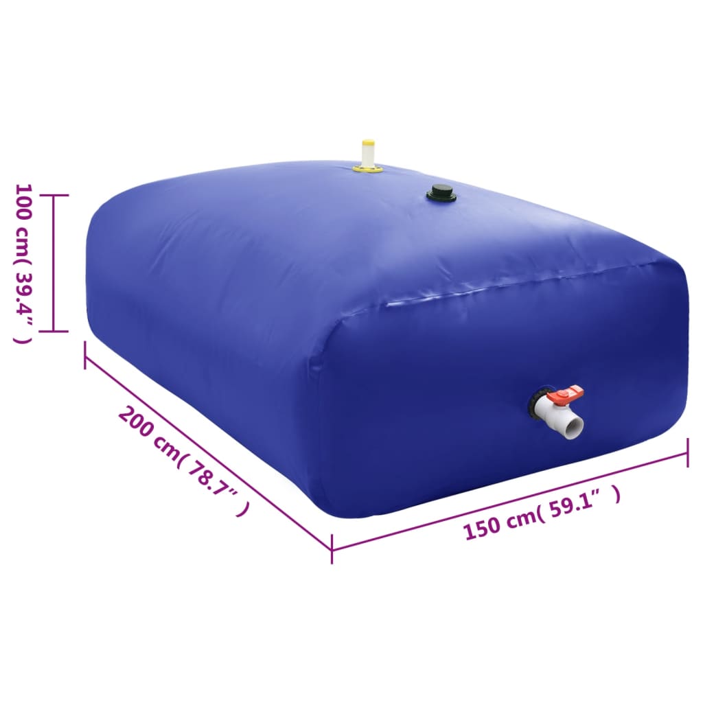 Watertank met kraan opvouwbaar 3000 L PVC