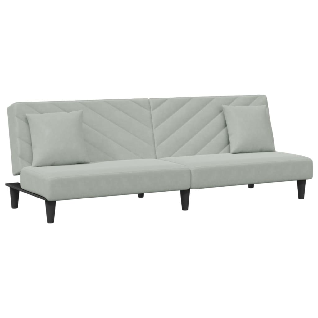 2-delige Loungeset met kussens fluweel lichtgrijs Banken | Creëer jouw Trendy Thuis | Gratis bezorgd & Retour | Trendy.nl