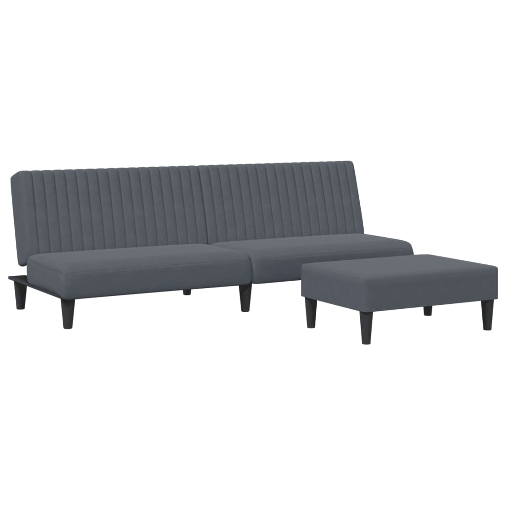 2-delige Loungeset fluweel donkergrijs Banken | Creëer jouw Trendy Thuis | Gratis bezorgd & Retour | Trendy.nl