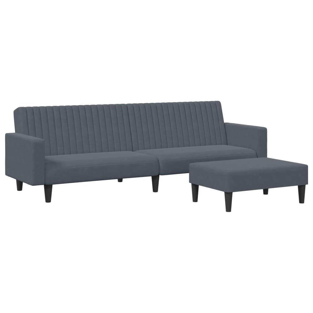 2-delige Loungeset fluweel donkergrijs Banken | Creëer jouw Trendy Thuis | Gratis bezorgd & Retour | Trendy.nl