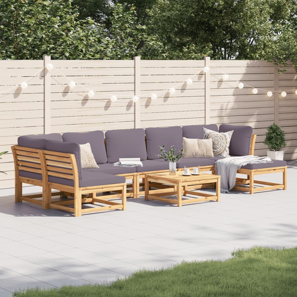 8-delige Loungeset met kussens massief acaciahout Modulaire tuinbanken | Creëer jouw Trendy Thuis | Gratis bezorgd & Retour | Trendy.nl