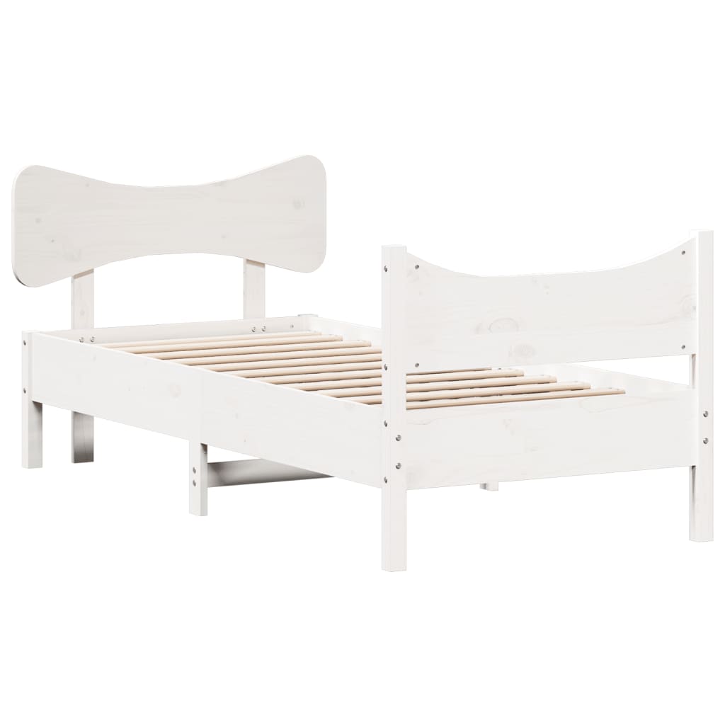 Bedframe zonder matras massief grenenhout wit 90x190 cm Bedden & bedframes | Creëer jouw Trendy Thuis | Gratis bezorgd & Retour | Trendy.nl