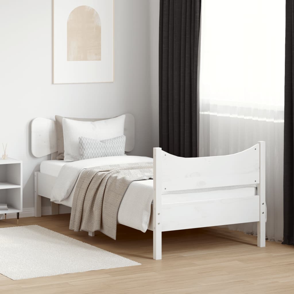 Bedframe zonder matras massief grenenhout wit 90x190 cm Bedden & bedframes | Creëer jouw Trendy Thuis | Gratis bezorgd & Retour | Trendy.nl