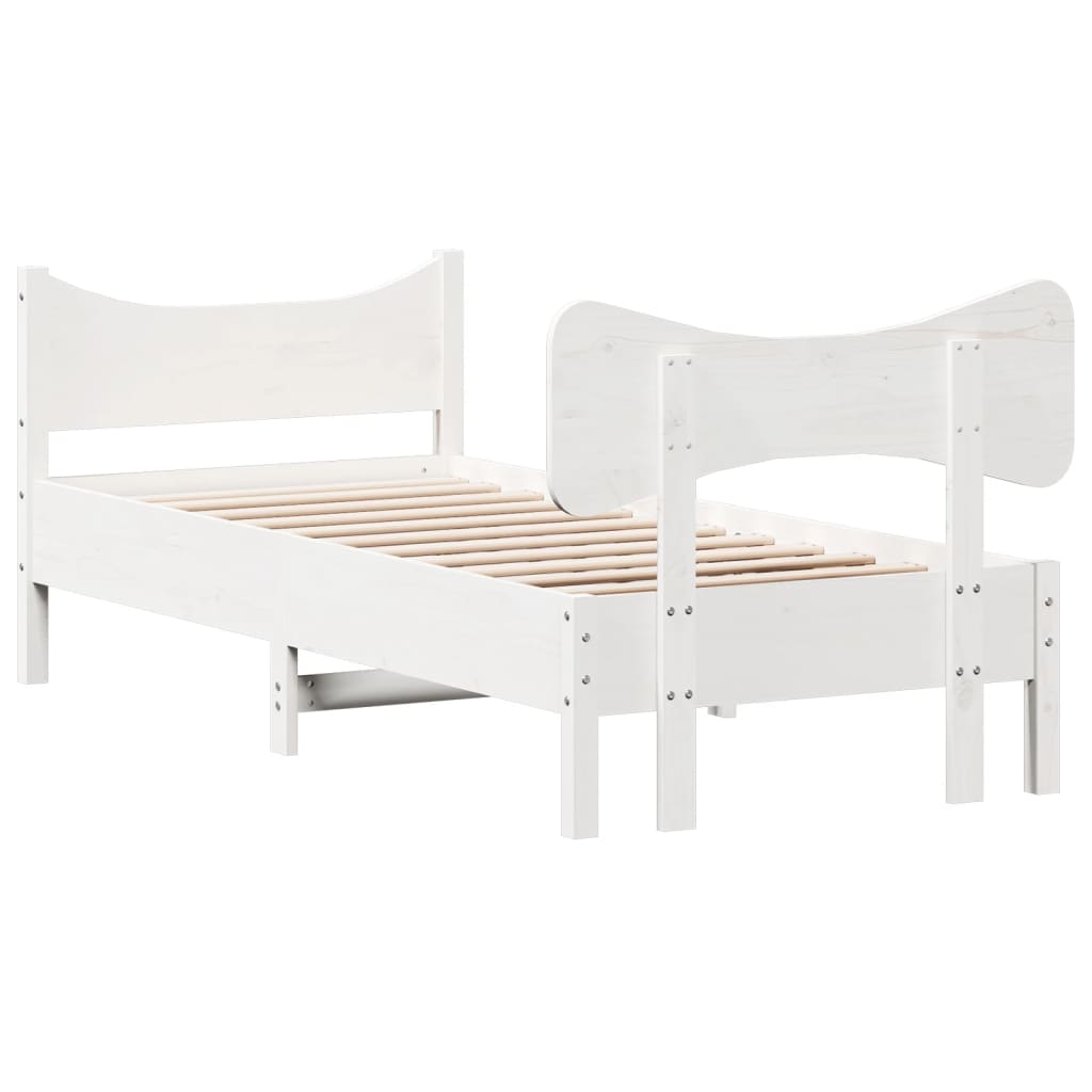 Bedframe zonder matras massief grenenhout wit 90x190 cm Bedden & bedframes | Creëer jouw Trendy Thuis | Gratis bezorgd & Retour | Trendy.nl