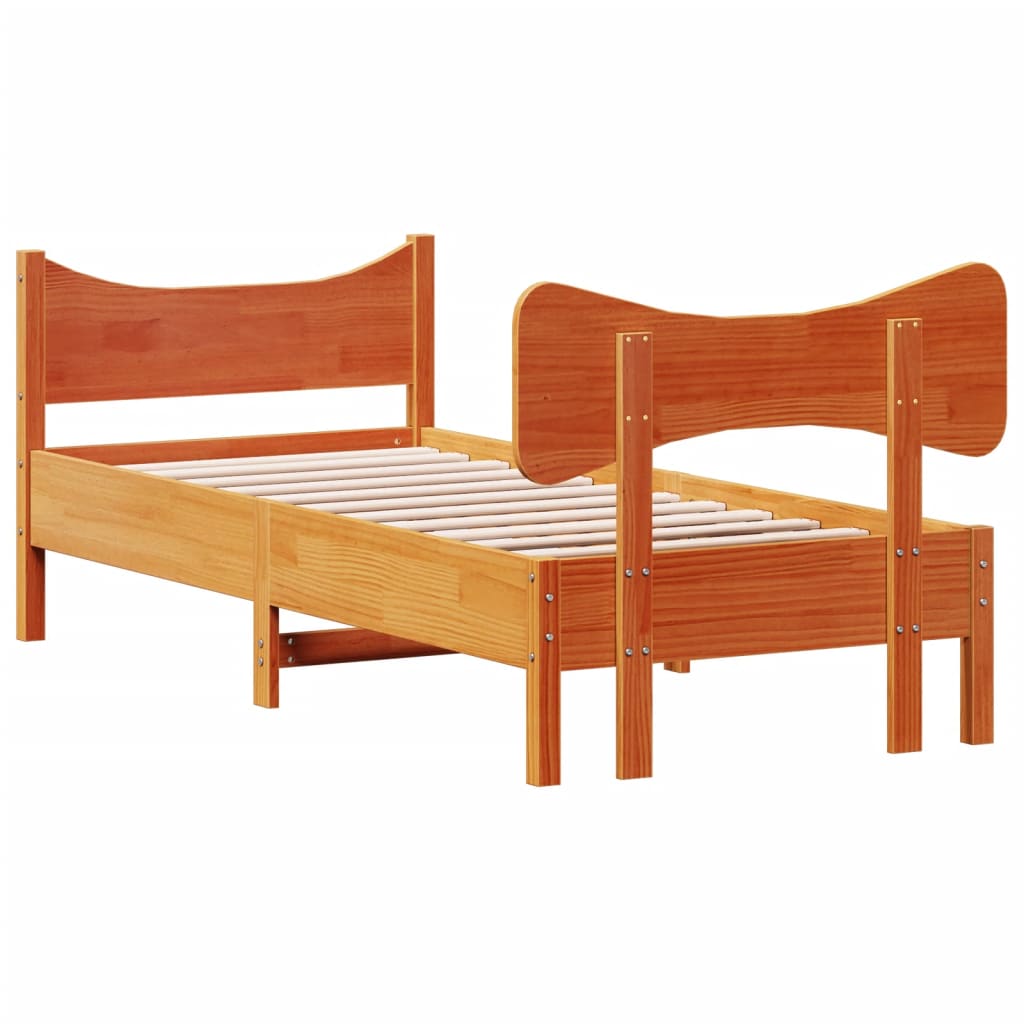 Bedframe zonder matras massief grenenhout wasbruin 90x190 cm Bedden & bedframes | Creëer jouw Trendy Thuis | Gratis bezorgd & Retour | Trendy.nl