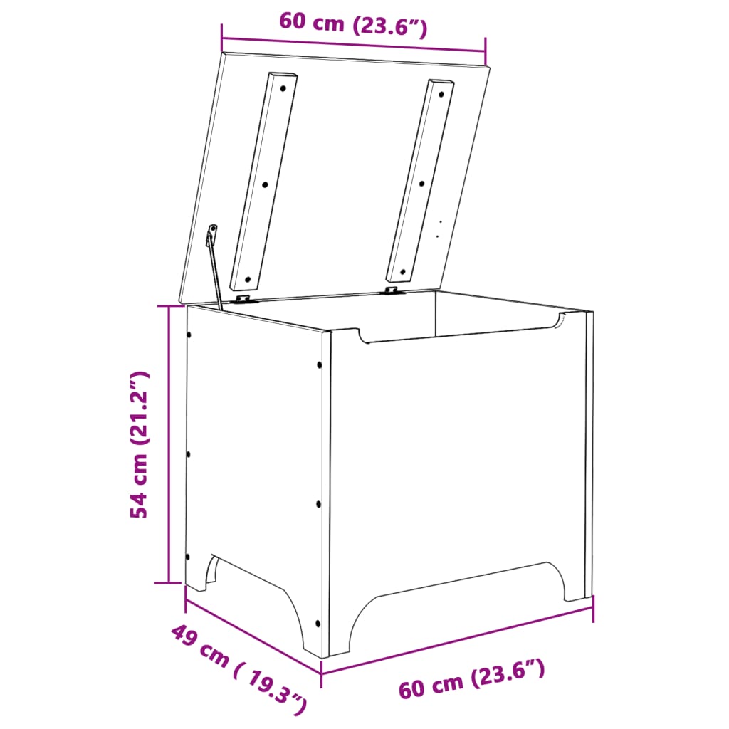 Opbergbox met deksel RANA 60x49x54 cm massief grenenhout Opbergkisten | Creëer jouw Trendy Thuis | Gratis bezorgd & Retour | Trendy.nl