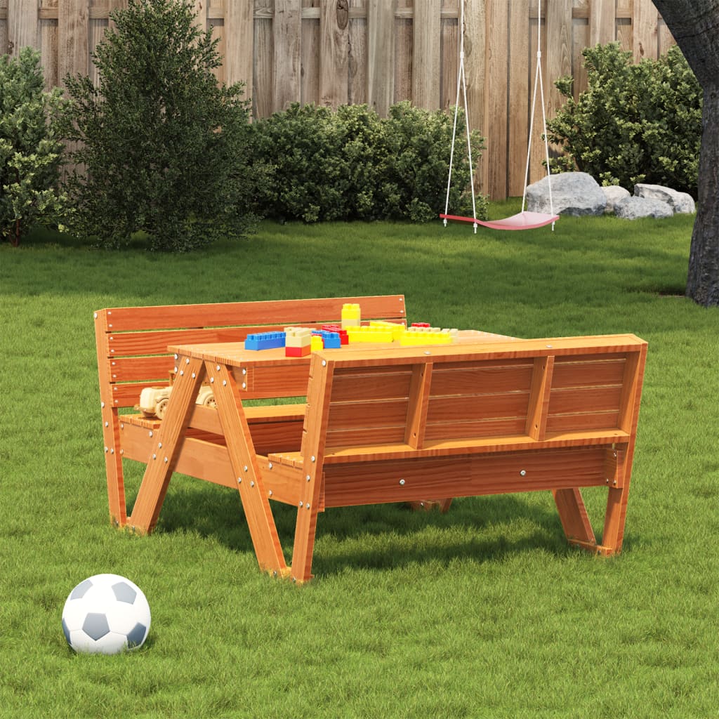 Picknicktafel voor kinderen 88x122x58 cm grenenhout wasbruin Tuintafels | Creëer jouw Trendy Thuis | Gratis bezorgd & Retour | Trendy.nl