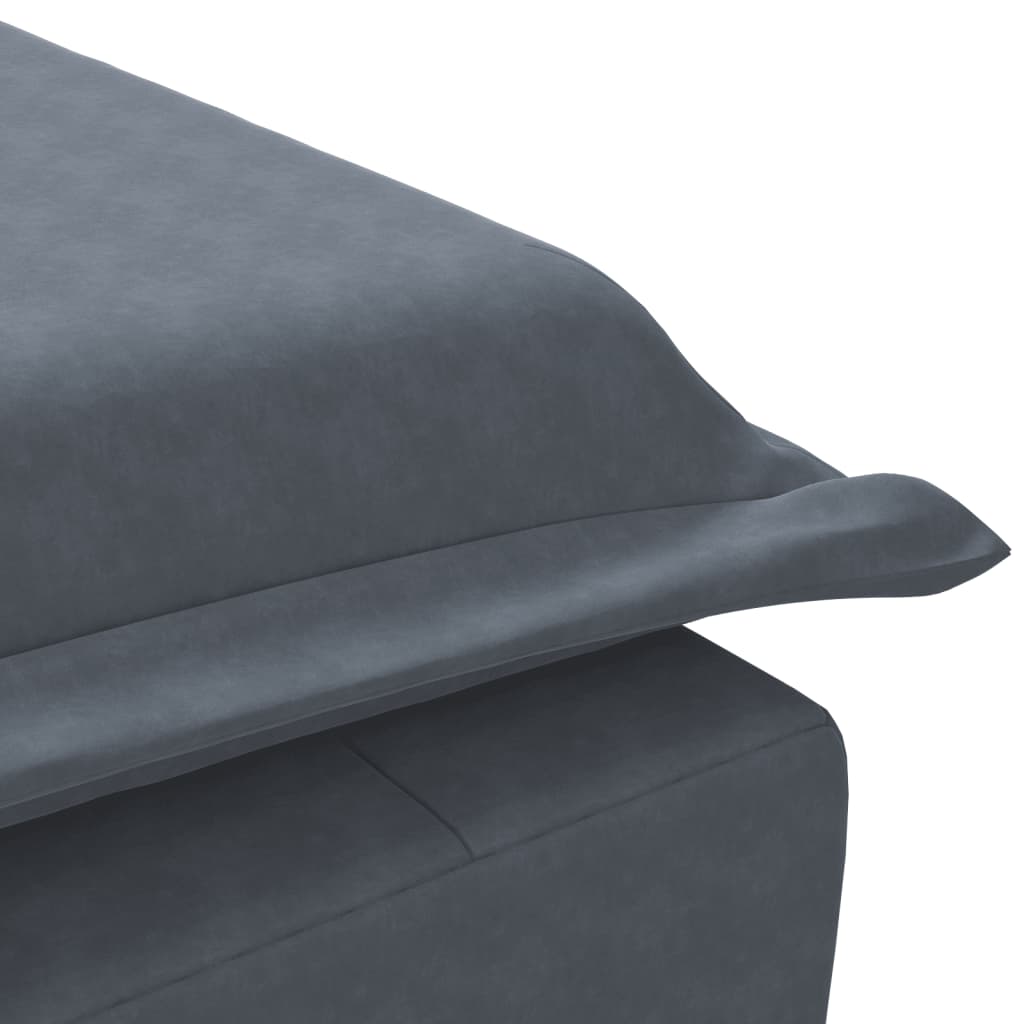 Massage chaise longue met bolster fluweel donkergrijs