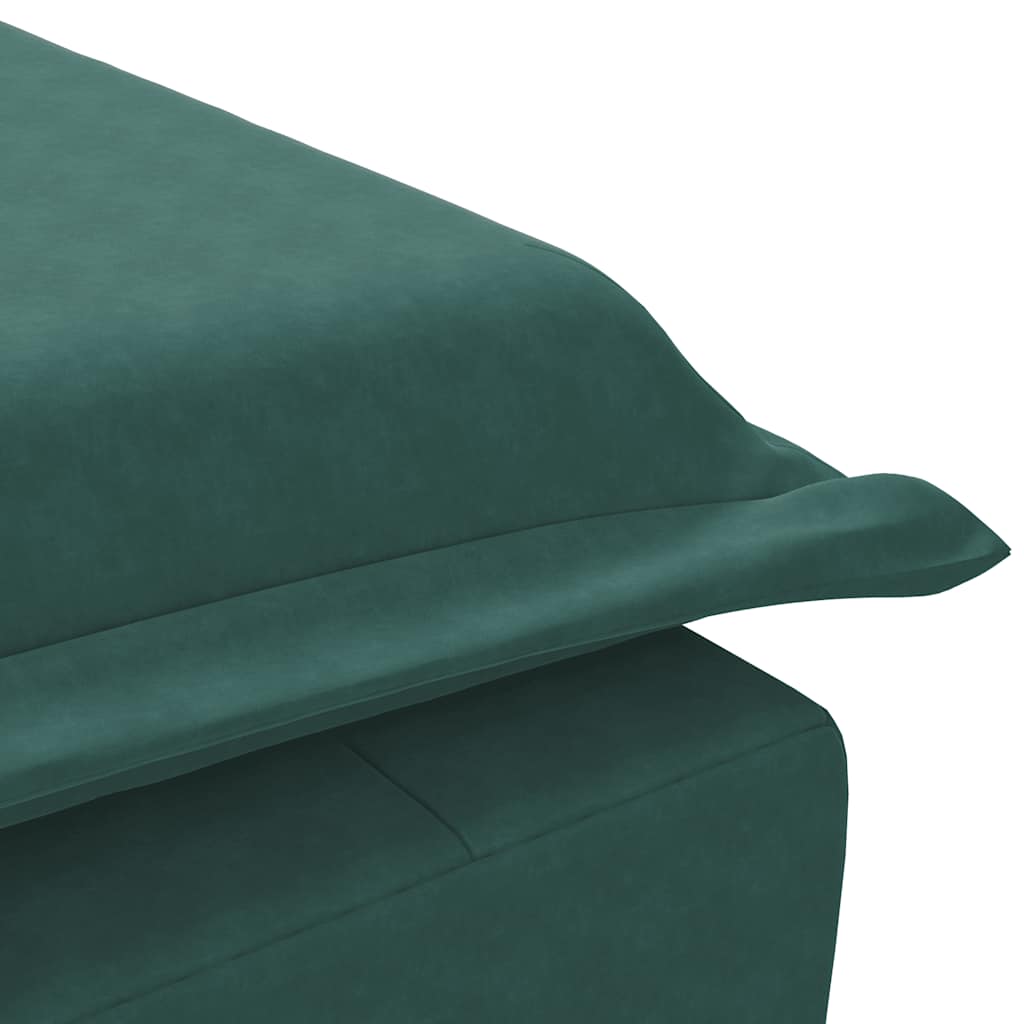 Massage chaise longue met bolster fluweel donkergroen