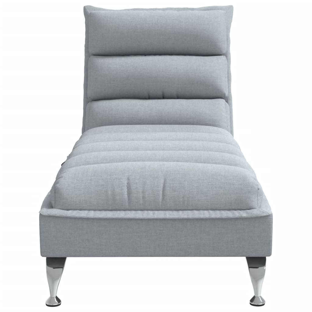 Massage chaise longue met kussens stof lichtgrijs Chaises longues | Creëer jouw Trendy Thuis | Gratis bezorgd & Retour | Trendy.nl