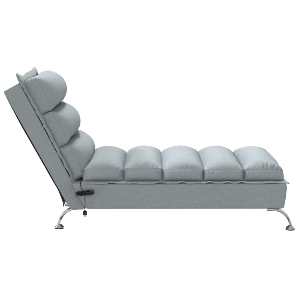 Massage chaise longue met kussens stof lichtgrijs Chaises longues | Creëer jouw Trendy Thuis | Gratis bezorgd & Retour | Trendy.nl