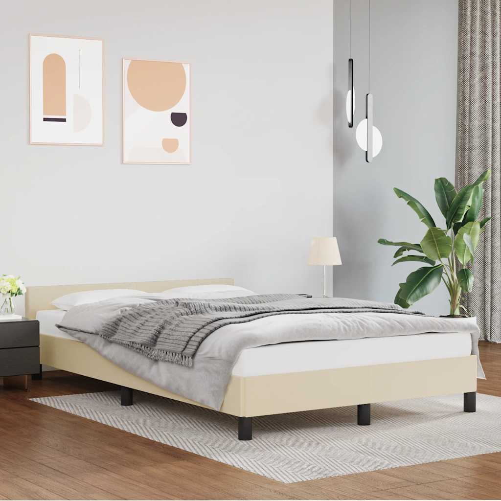 Bedframe zonder matras 120x190 cm kunstleer crème