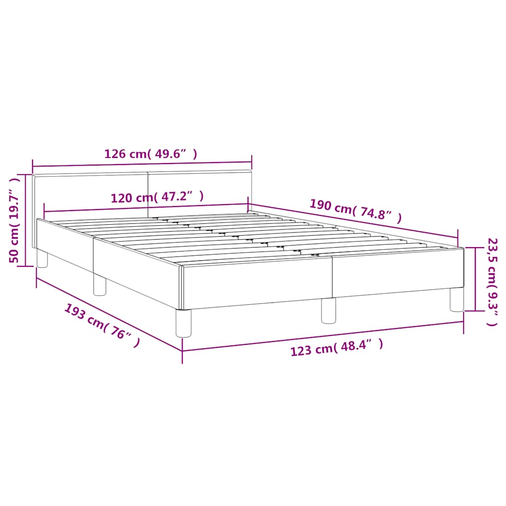 Bedframe zonder matras 120x190 cm kunstleer crème