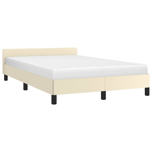 Bedframe zonder matras 120x190 cm kunstleer crème