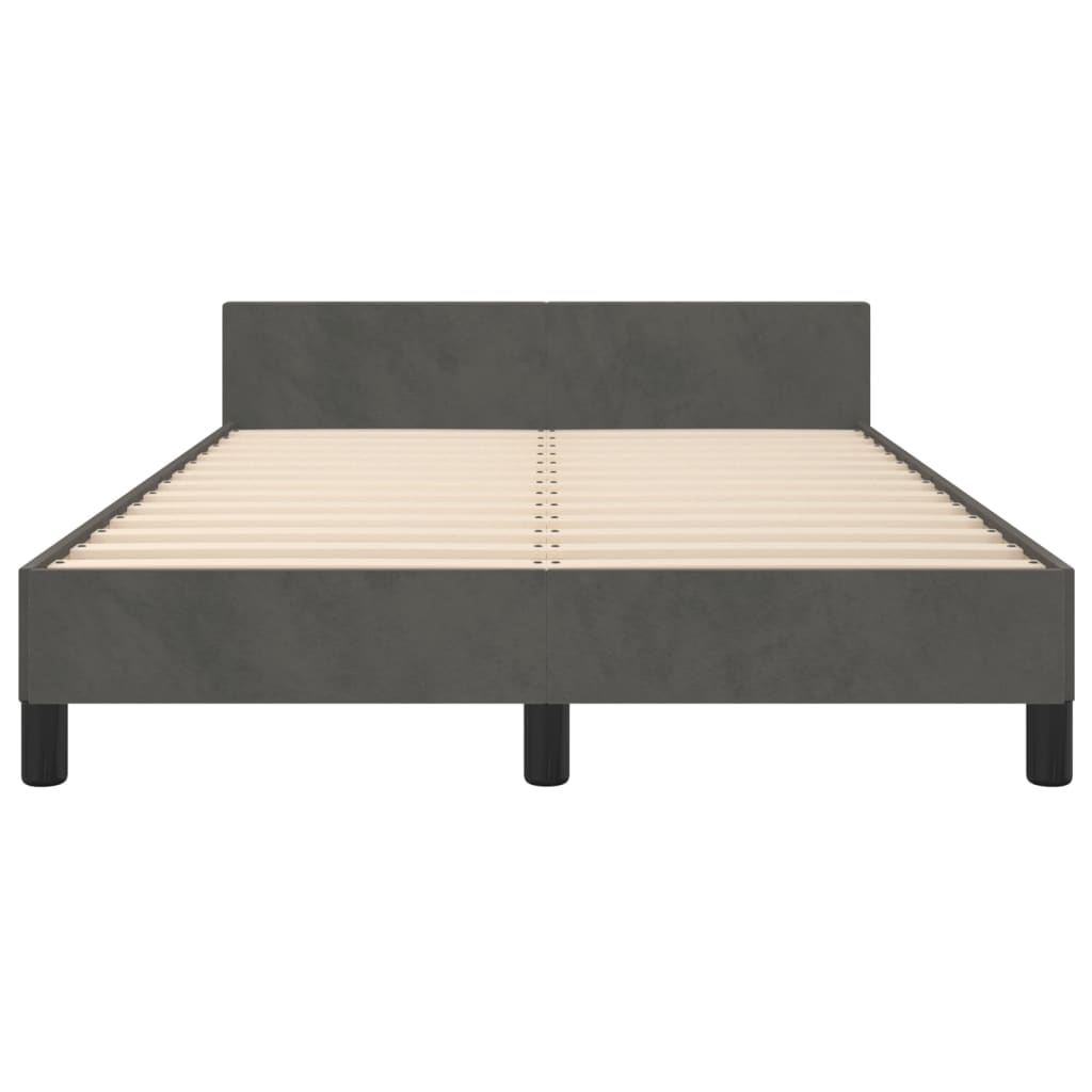 Bedframe met hoofdbord fluweel donkergrijs 120x190 cm Bedden & bedframes | Creëer jouw Trendy Thuis | Gratis bezorgd & Retour | Trendy.nl