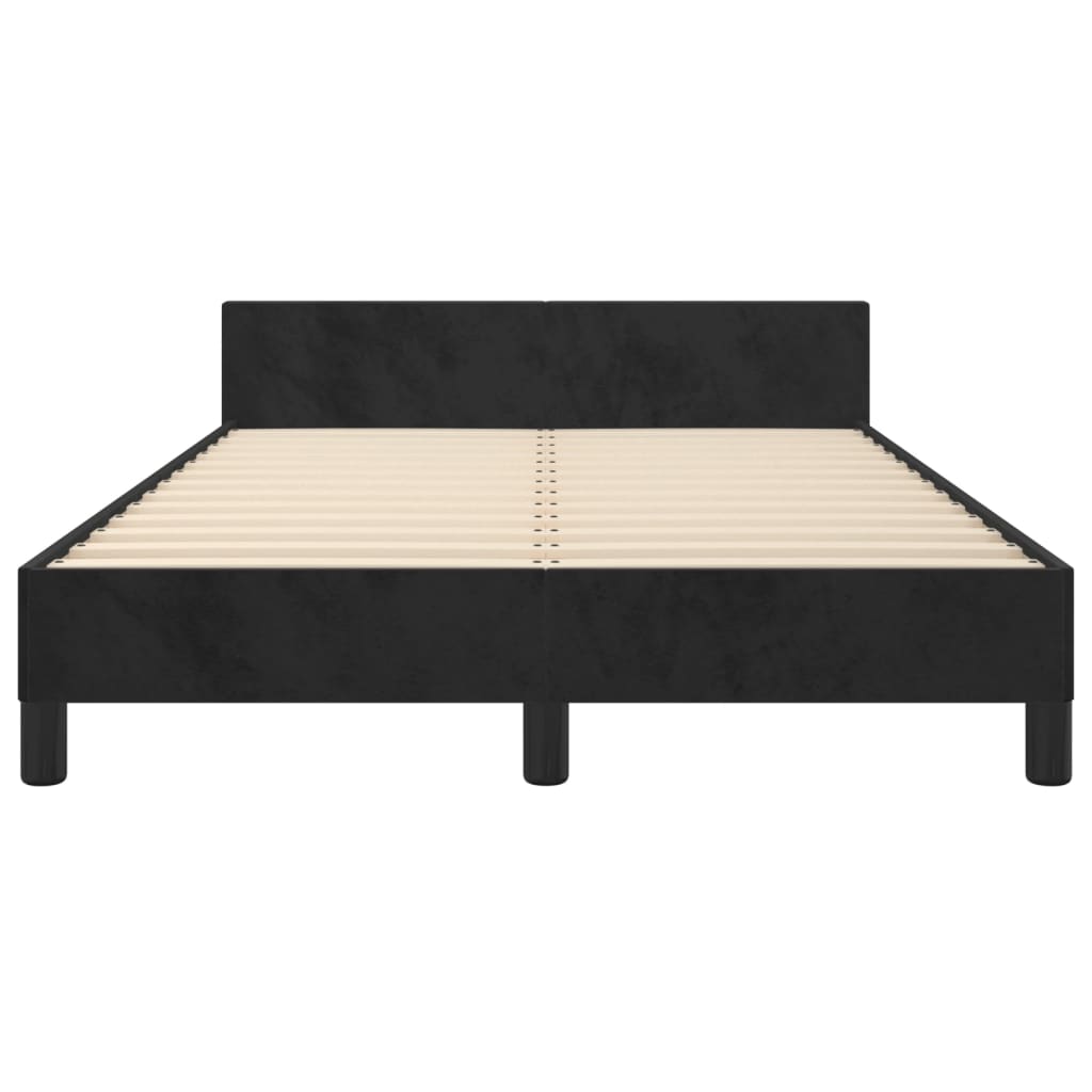 Bedframe met hoofdbord fluweel zwart 120x190 cm Bedden & bedframes | Creëer jouw Trendy Thuis | Gratis bezorgd & Retour | Trendy.nl