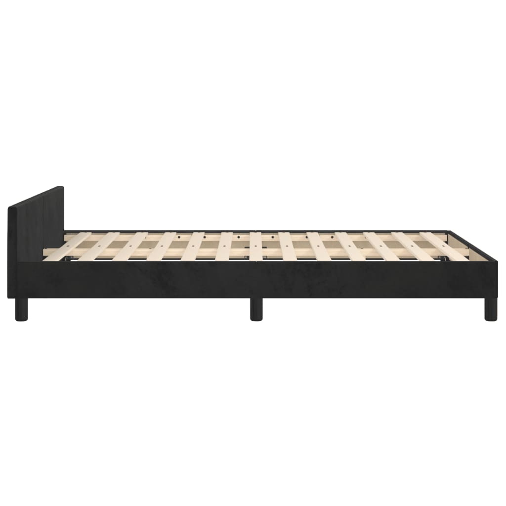 Bedframe met hoofdbord fluweel zwart 120x190 cm Bedden & bedframes | Creëer jouw Trendy Thuis | Gratis bezorgd & Retour | Trendy.nl