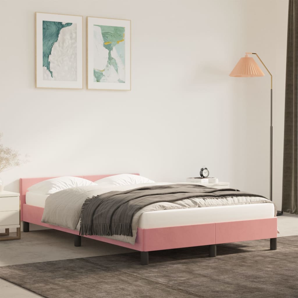 Bedframe zonder matras 120x190 cm fluweel roze