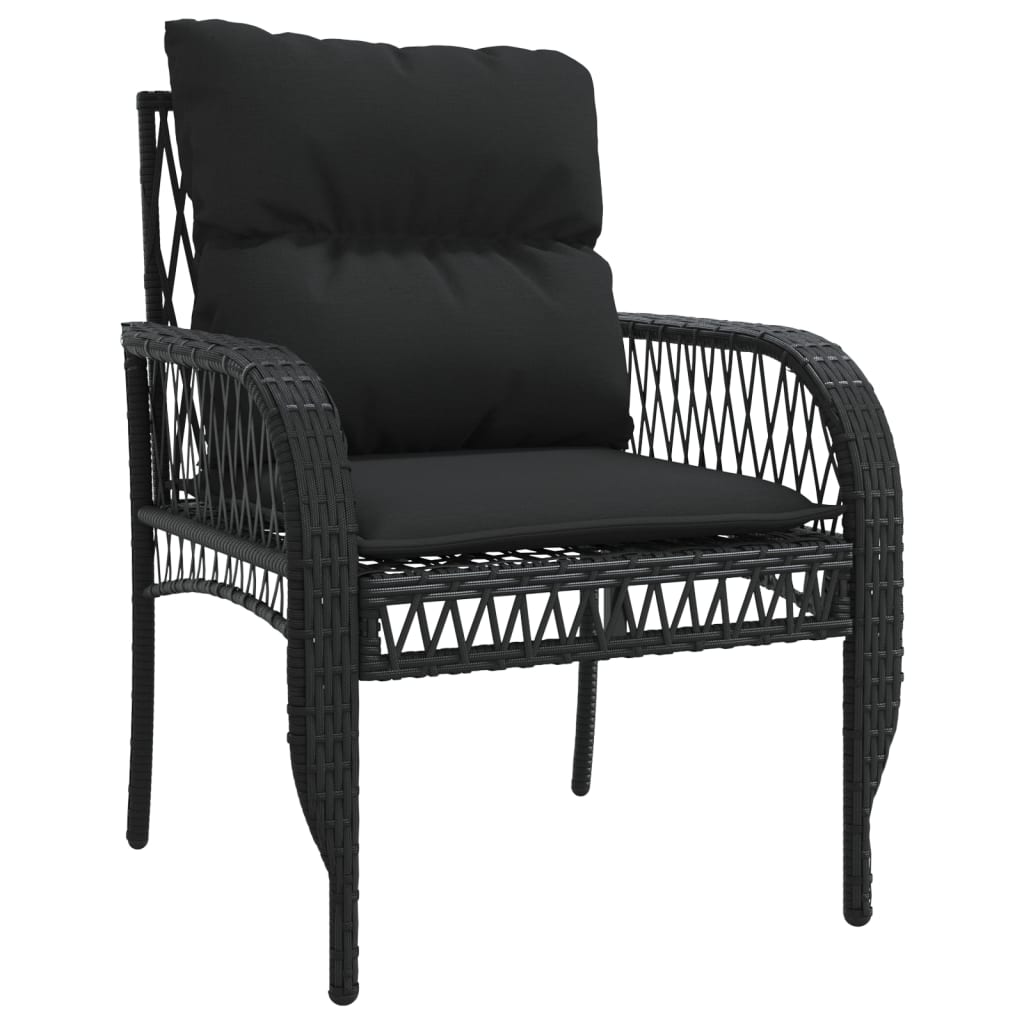 4-delige Loungeset met kussens poly rattan zwart Tuinsets | Creëer jouw Trendy Thuis | Gratis bezorgd & Retour | Trendy.nl