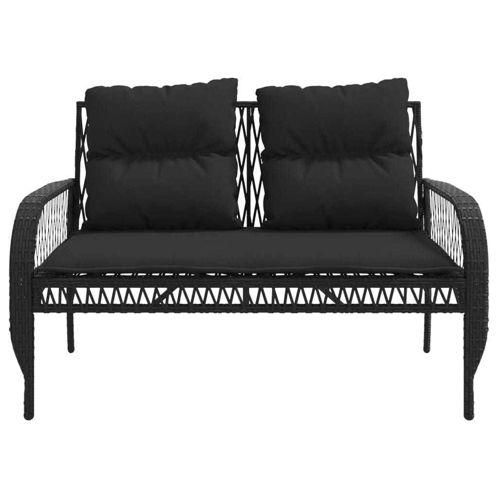 4-delige Loungeset met kussens poly rattan zwart Tuinsets | Creëer jouw Trendy Thuis | Gratis bezorgd & Retour | Trendy.nl