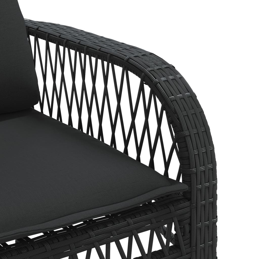 4-delige Loungeset met kussens poly rattan zwart Tuinsets | Creëer jouw Trendy Thuis | Gratis bezorgd & Retour | Trendy.nl