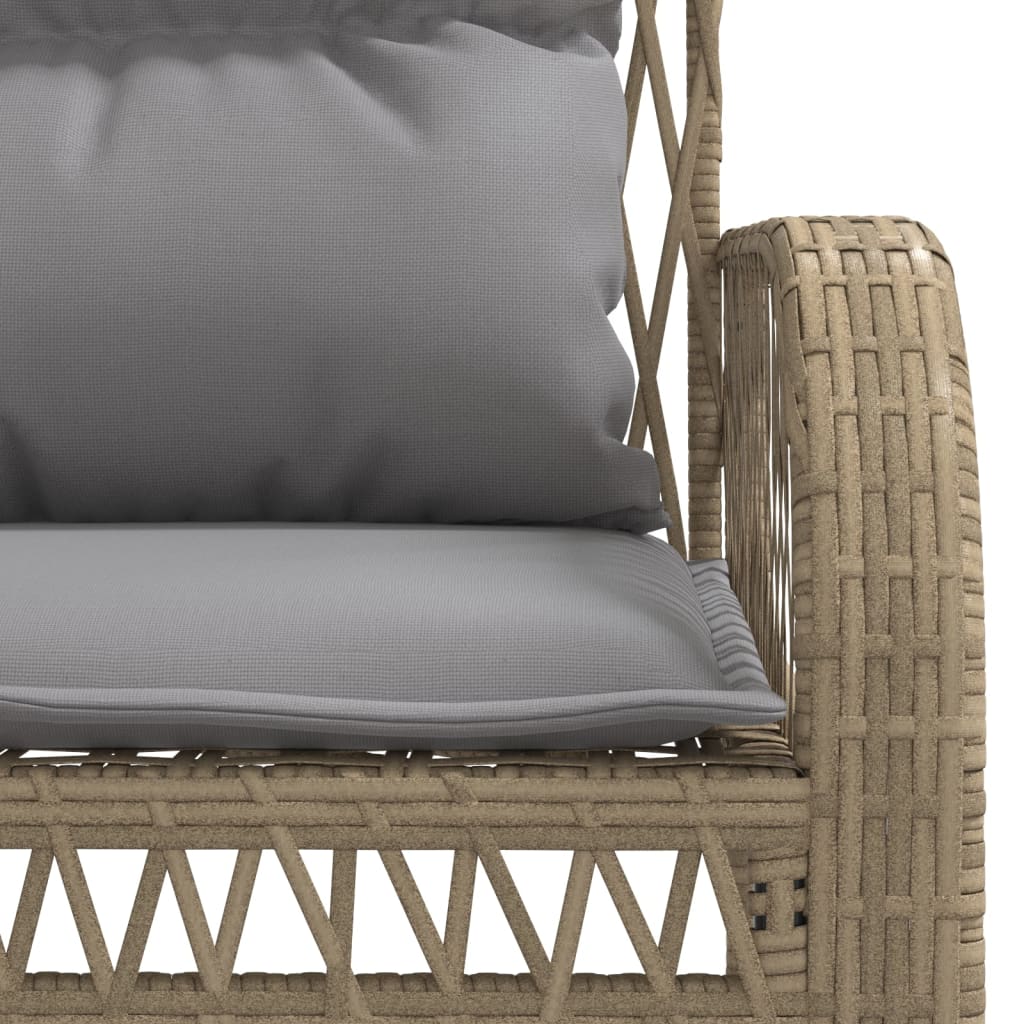 4-delige Loungeset met kussens poly rattan beige Tuinsets | Creëer jouw Trendy Thuis | Gratis bezorgd & Retour | Trendy.nl