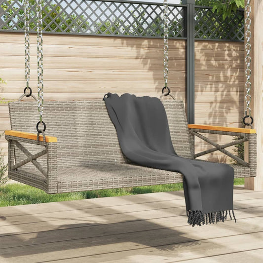 Schommelbank 109x62x40 cm poly rattan grijs Tuinbanken | Creëer jouw Trendy Thuis | Gratis bezorgd & Retour | Trendy.nl