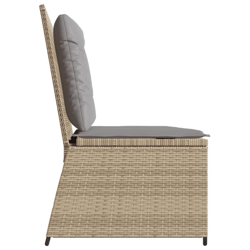 Tuinbankje verstelbaar met kussens poly rattan beige Tuinbanken | Creëer jouw Trendy Thuis | Gratis bezorgd & Retour | Trendy.nl