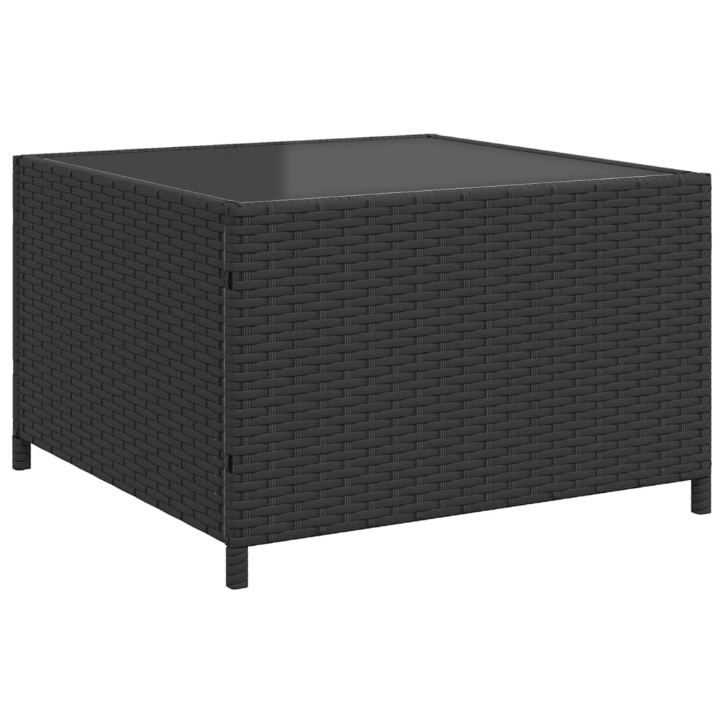 Tuinbank met tafel en kussens L-vormig poly rattan zwart Tuinsets | Creëer jouw Trendy Thuis | Gratis bezorgd & Retour | Trendy.nl