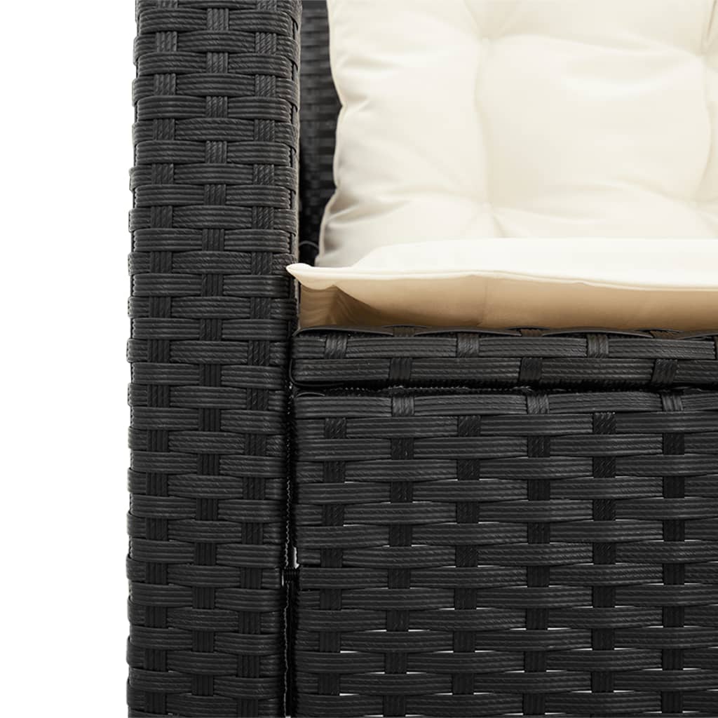 Tuinbank met tafel en kussens L-vormig poly rattan zwart Tuinsets | Creëer jouw Trendy Thuis | Gratis bezorgd & Retour | Trendy.nl