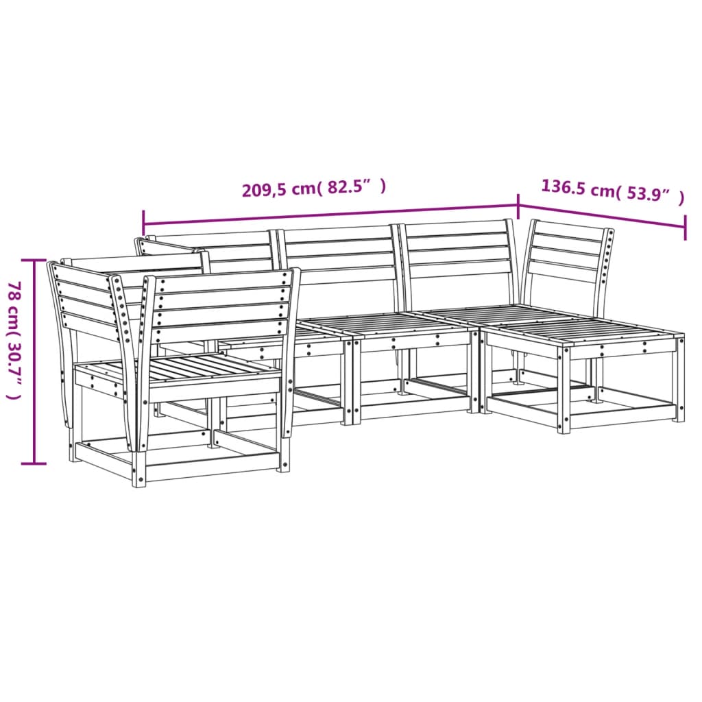 5-delige Loungeset massief douglashout Tuinsets | Creëer jouw Trendy Thuis | Gratis bezorgd & Retour | Trendy.nl