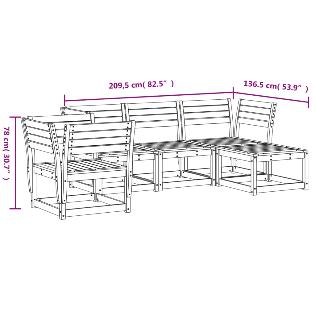 5-delige Loungeset geïmpregneerd grenenhout Tuinsets | Creëer jouw Trendy Thuis | Gratis bezorgd & Retour | Trendy.nl