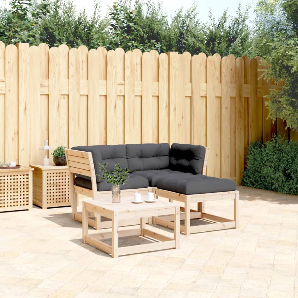 3-delige Loungeset met kussens massief grenenhout Tuinsets | Creëer jouw Trendy Thuis | Gratis bezorgd & Retour | Trendy.nl