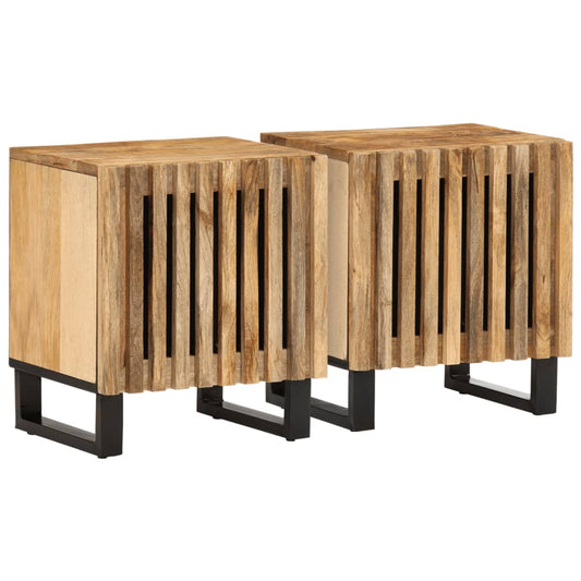 Nachtkastjes 2 st 40x34x46 cm massief ruw mangohout Nachtkastjes | Creëer jouw Trendy Thuis | Gratis bezorgd & Retour | Trendy.nl