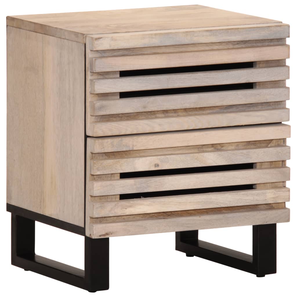 Nachtkastjes 2 st 40x34x46 cm massief gebleekt mangohout Nachtkastjes | Creëer jouw Trendy Thuis | Gratis bezorgd & Retour | Trendy.nl