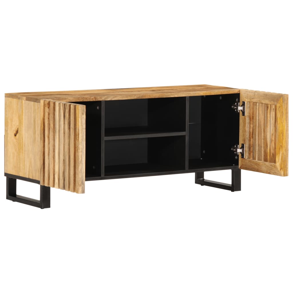 Tv-meubel 105x34x46 cm massief ruw mangohout Cd- & dvd-kasten | Creëer jouw Trendy Thuis | Gratis bezorgd & Retour | Trendy.nl