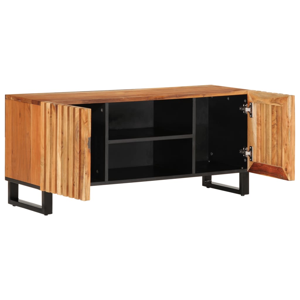 Tv-meubel 105x34x46 cm massief acaciahout Cd- & dvd-kasten | Creëer jouw Trendy Thuis | Gratis bezorgd & Retour | Trendy.nl