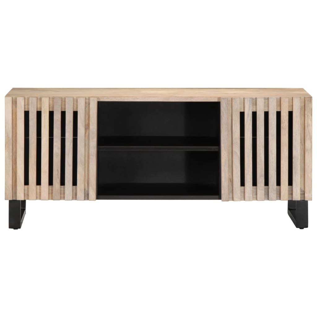 Tv-meubel 105x34x46 cm massief mangohout wit Cd- & dvd-kasten | Creëer jouw Trendy Thuis | Gratis bezorgd & Retour | Trendy.nl