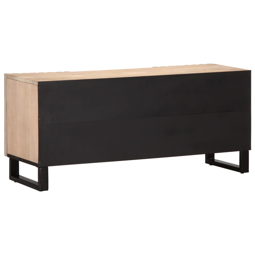 Tv-meubel 105x34x46 cm massief mangohout wit Cd- & dvd-kasten | Creëer jouw Trendy Thuis | Gratis bezorgd & Retour | Trendy.nl