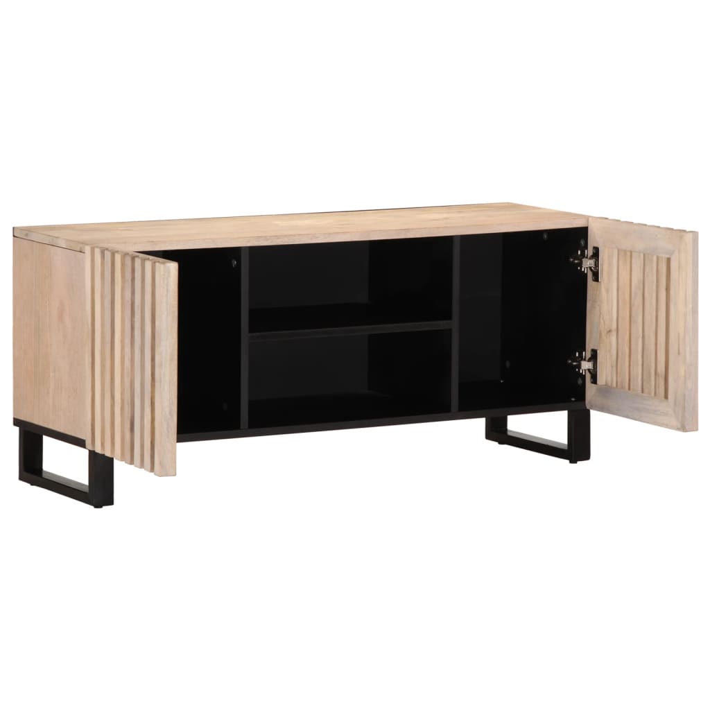 Tv-meubel 105x34x46 cm massief mangohout wit Cd- & dvd-kasten | Creëer jouw Trendy Thuis | Gratis bezorgd & Retour | Trendy.nl