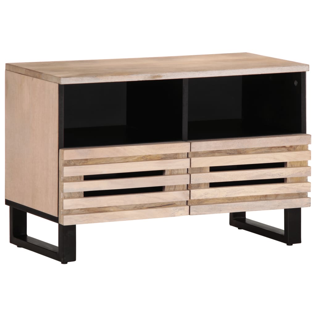 Tv-meubel 70x34x46 cm massief mangohout wit Cd- & dvd-kasten | Creëer jouw Trendy Thuis | Gratis bezorgd & Retour | Trendy.nl