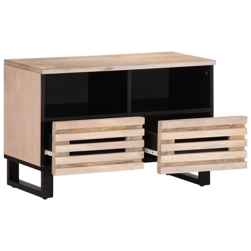 Tv-meubel 70x34x46 cm massief mangohout wit Cd- & dvd-kasten | Creëer jouw Trendy Thuis | Gratis bezorgd & Retour | Trendy.nl