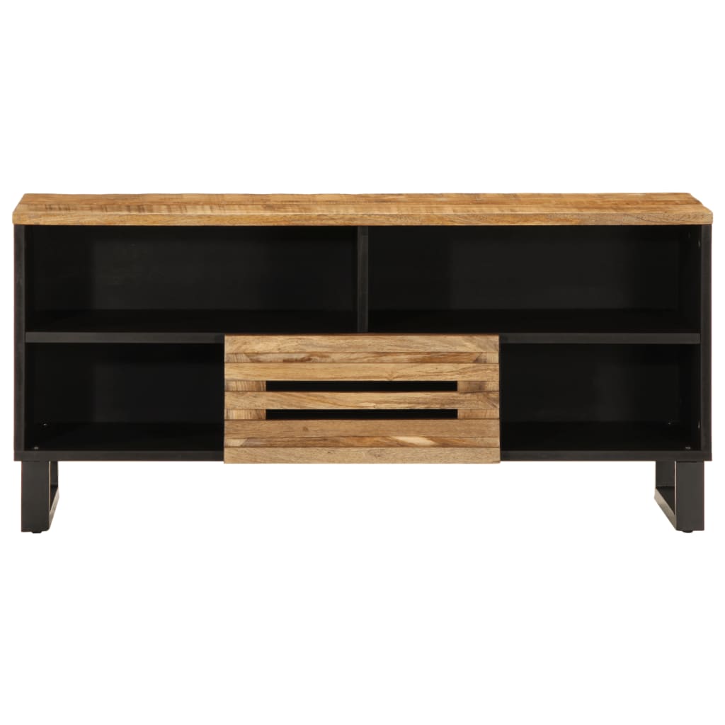 Tv-meubel 100x34x46 cm massief ruw mangohout Cd- & dvd-kasten | Creëer jouw Trendy Thuis | Gratis bezorgd & Retour | Trendy.nl