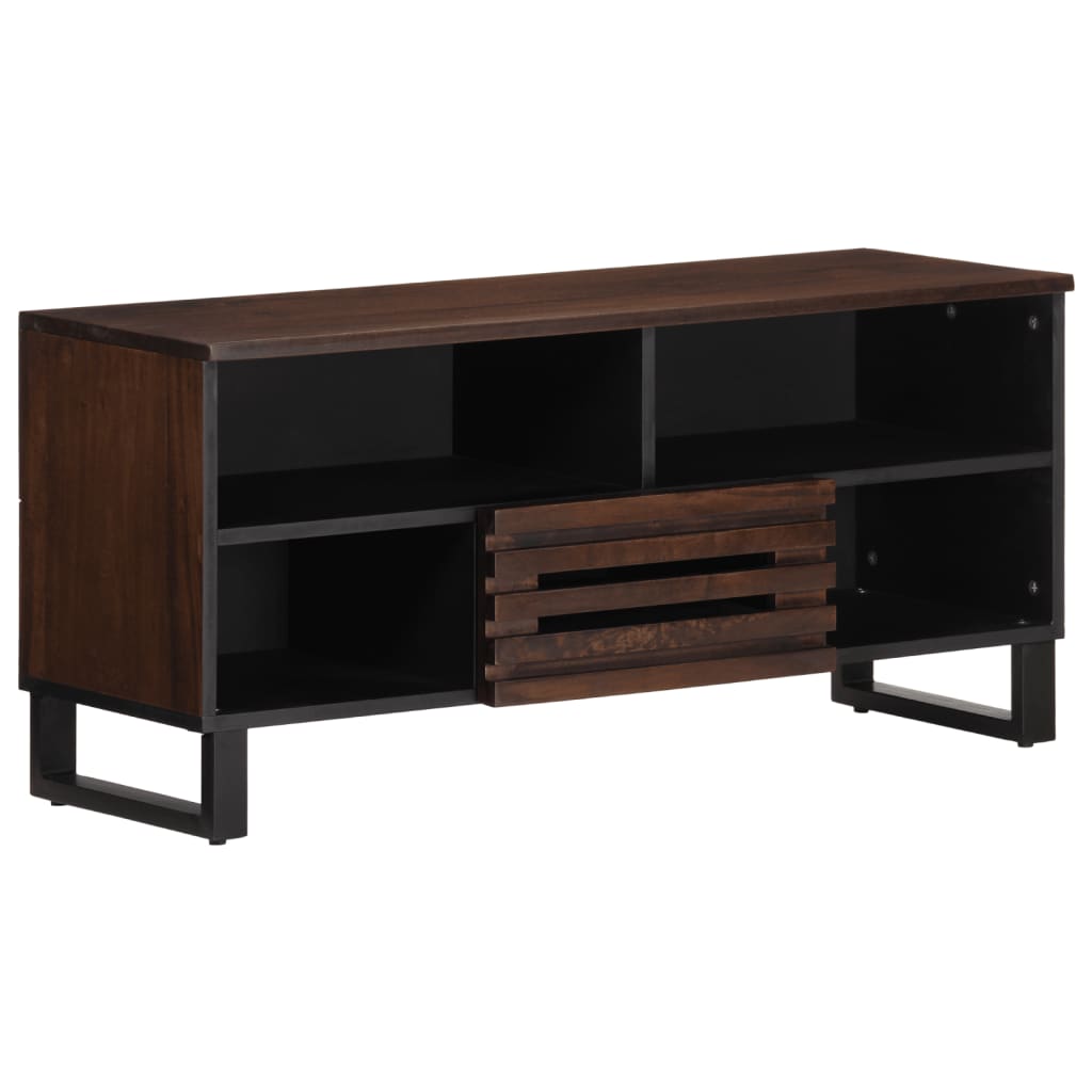 Tv-meubel 100x34x46 cm massief mangohout bruin Cd- & dvd-kasten | Creëer jouw Trendy Thuis | Gratis bezorgd & Retour | Trendy.nl