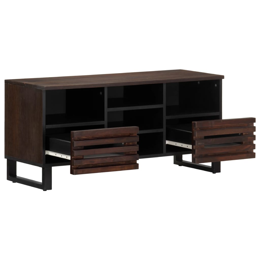 Tv-meubel 100x34x46 cm massief mangohout bruin Cd- & dvd-kasten | Creëer jouw Trendy Thuis | Gratis bezorgd & Retour | Trendy.nl