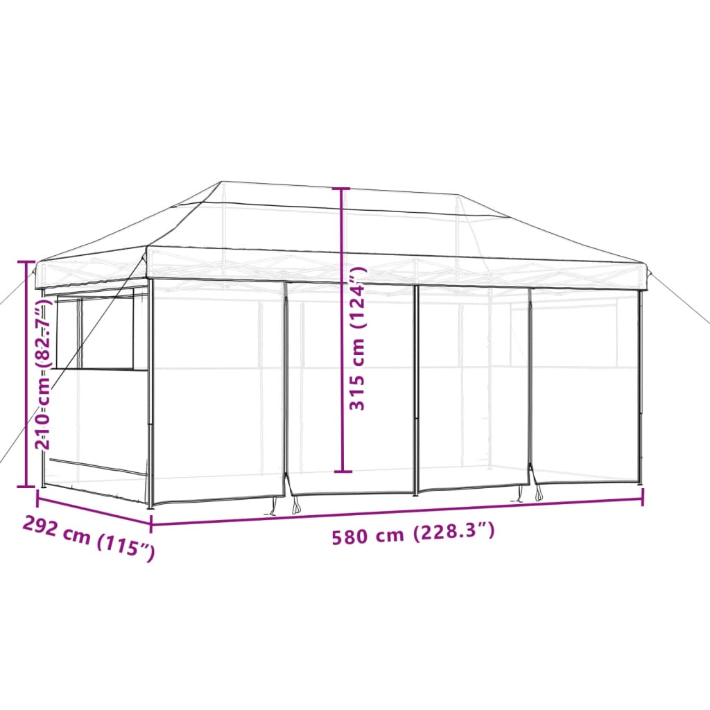 Partytent inklapbaar pop-up met 4 zijwanden taupe Partytenten & prieëlen | Creëer jouw Trendy Thuis | Gratis bezorgd & Retour | Trendy.nl